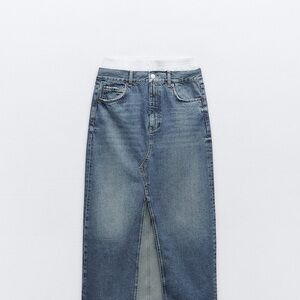 Zara Denim Boxer Skirt